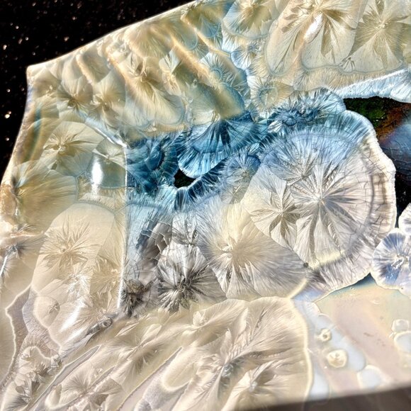 Vintage Bill Campbell Pottery Platter Plate Dish Flambeaux Crystalline Glaze - Picture 5 of 7